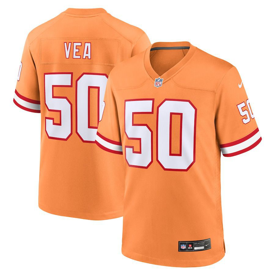 Men Tampa Bay Buccaneers #50 Vita Vea Nike Orange Throwback Game NFL Jersey->tampa bay buccaneers->NFL Jersey